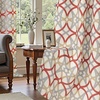 image:imageDriftAway Alexander 80 Blackout Curtains for Living Room 250GSM Pattern Match Thermal Insulated Room Darkening Geo Moroccan Mid Century Grommet Bedroom Drapes 2 Panels 52 Inch by 84 Inch Red GrayB Linen Red Gray
