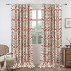 image:imageDriftAway Alexander 80 Blackout Curtains for Living Room 250GSM Pattern Match Thermal Insulated Room Darkening Geo Moroccan Mid Century Grommet Bedroom Drapes 2 Panels 52 Inch by 84 Inch Red GrayB Linen Red Gray