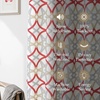 image:imageDriftAway Alexander 80 Blackout Curtains for Living Room 250GSM Pattern Match Thermal Insulated Room Darkening Geo Moroccan Mid Century Grommet Bedroom Drapes 2 Panels 52 Inch by 84 Inch Red GrayLinen Red Gray