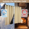 image:imageDriftAway Blackout Soundproof Thermal Insulated Linen Textured Curtains with Quilted Thermal Lining for Cold and Heat Blocking Noise Reducing Daytime Sleep 1 PC 52 Inches by 96 Inches Beige