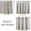 image:imageDriftAway Chris Blackout Curtain 2 Panels Grommet W52xL84 Dark BlueGrayLight Linenb