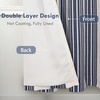 image:imageDriftAway Chris Blackout Curtain 2 Panels Grommet W52xL84 Dark BlueIvory Dark BlueLight Linenb