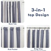 image:imageDriftAway Chris Blackout Curtain 2 Panels Grommet W52xL84 Dark BlueIvory Dark BlueLight Linenb