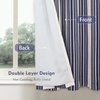 image:imageDriftAway Chris Blackout Curtain 2 Panels Grommet W52xL84 Dark BlueIvory Dark BlueLight Lineng
