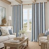 image:imageDriftAway Chris Blackout Curtain 2 Panels Grommet W52xL84 Dark BlueIvory Dark BlueLight Lineng