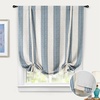 image:imageDriftAway Chris Double Layer Linen Blackout Tie Up Curtains Thermal Insulated Fully Lined Vertical Striped Balloon Roman Shade Bathroom Window Adjustable Rod Pocket 45 Inch by 63 Inch GrayJean Navy