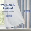image:imageDriftAway Chris Double Layer Linen Blackout Tie Up Curtains Thermal Insulated Fully Lined Vertical Striped Balloon Roman Shade Bathroom Window Adjustable Rod Pocket 45 Inch by 63 Inch GrayJean Navy
