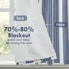 image:imageDriftAway Chris Double Layer Linen Blackout Tie Up Curtains Thermal Insulated Fully Lined Vertical Striped Balloon Roman Shade Bathroom Window Adjustable Rod Pocket 45 Inch by 63 Inch GrayIvoryDark Blue