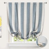 image:imageDriftAway Chris Double Layer Linen Blackout Tie Up Curtains Thermal Insulated Fully Lined Vertical Striped Balloon Roman Shade Bathroom Window Adjustable Rod Pocket 45 Inch by 63 Inch GrayJean Navy