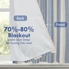 image:imageDriftAway Chris Double Layer Linen Blackout Tie Up Curtains Thermal Insulated Fully Lined Vertical Striped Balloon Roman Shade Bathroom Window Adjustable Rod Pocket 45 Inch by 63 Inch GrayJean Navy