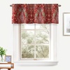 image:imageDriftAway Christopher Peacock Floral Pattern Thermal Insulated Blackout Window Curtain Valance Rod Pocket 2 Layers 52 Inch by 18 Inch Plus 2 Inch Header RedRed