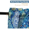 image:imageDriftAway Christopher Peacock Floral Pattern Thermal Insulated Blackout Window Curtain Valance Rod Pocket 2 Layers 52 Inch by 18 Inch Plus 2 Inch Header RedTeal