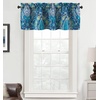 image:imageDriftAway Christopher Peacock Floral Pattern Thermal Insulated Blackout Window Curtain Valance Rod Pocket 2 Layers 52 Inch by 18 Inch Plus 2 Inch Header RedTeal