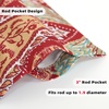 image:imageDriftAway Christopher Peacock Floral Pattern Thermal Insulated Blackout Window Curtain Valance Rod Pocket 2 Layers 52 Inch by 18 Inch Plus 2 Inch Header RedRed