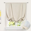 image:imageDriftAway Double Layer Linen Blackout Tie Up Curtains Thermal Insulated Fully Lined Balloon Roman Shade Bathroom Window Adjustable Rod Pocket for Small Window 31 Inch by 47 Inch YellowBeige