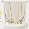 image:imageDriftAway Double Layer Linen Blackout Tie Up Curtains Thermal Insulated Fully Lined Balloon Roman Shade Bathroom Window Adjustable Rod Pocket for Small Window 31 Inch by 47 Inch YellowBeige