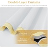 image:imageDriftAway Double Layer Linen Blackout Tie Up Curtains Thermal Insulated Fully Lined Balloon Roman Shade Bathroom Window Adjustable Rod Pocket for Small Window 31 Inch by 47 Inch YellowYellow