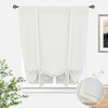 image:imageDriftAway Double Layer Linen Blackout Tie Up Curtains Thermal Insulated Fully Lined Balloon Roman Shade Bathroom Window Adjustable Rod Pocket for Small Window 31 Inch by 47 Inch YellowIvory Cream