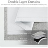 image:imageDriftAway Double Layer Linen Blackout Tie Up Curtains Thermal Insulated Fully Lined Balloon Roman Shade Bathroom Window Adjustable Rod Pocket for Small Window 31 Inch by 47 Inch YellowGrey