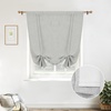 image:imageDriftAway Double Layer Linen Blackout Tie Up Curtains Thermal Insulated Fully Lined Balloon Roman Shade Bathroom Window Adjustable Rod Pocket for Small Window 31 Inch by 47 Inch YellowGrey