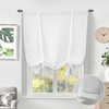 image:imageDriftAway Double Layer Linen Blackout Tie Up Curtains Thermal Insulated Fully Lined Balloon Roman Shade Bathroom Window Adjustable Rod Pocket for Small Window 31 Inch by 47 Inch YellowWhite