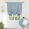 image:imageDriftAway Double Layer Linen Blackout Tie Up Curtains Thermal Insulated Fully Lined Balloon Roman Shade Bathroom Window Adjustable Rod Pocket for Small Window 31 Inch by 47 Inch YellowDusty Blue