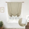 image:imageDriftAway Double Layer Linen Blackout Tie Up Curtains Thermal Insulated Fully Lined Balloon Roman Shade Bathroom Window Adjustable Rod Pocket for Small Window 31 Inch by 47 Inch YellowLight Khaki Llinen