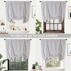 image:imageDriftAway Double Layer Linen Blackout Tie Up Curtains Thermal Insulated Fully Lined Balloon Roman Shade Bathroom Window Adjustable Rod Pocket for Small Window 31 Inch by 47 Inch YellowLight Ivory
