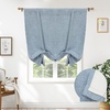 image:imageDriftAway Double Layer Linen Blackout Tie Up Curtains Thermal Insulated Fully Lined Balloon Roman Shade Bathroom Window Adjustable Rod Pocket for Small Window 31 Inch by 47 Inch YellowDusty Blue