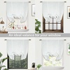 image:imageDriftAway Double Layer Linen Blackout Tie Up Curtains Thermal Insulated Fully Lined Balloon Roman Shade Bathroom Window Adjustable Rod Pocket for Small Window 31 Inch by 47 Inch YellowWhite
