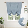 image:imageDriftAway Double Layer Linen Blackout Tie Up Curtains Thermal Insulated Fully Lined Balloon Roman Shade Bathroom Window Adjustable Rod Pocket for Small Window 31 Inch by 47 Inch YellowDusty Blue
