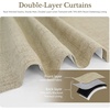 image:imageDriftAway Double Layer Linen Blackout Tie Up Curtains Thermal Insulated Fully Lined Balloon Roman Shade Bathroom Window Adjustable Rod Pocket for Small Window 31 Inch by 47 Inch YellowLight Khaki Llinen