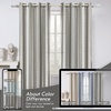 image:imageDriftAway Farmhouse Curtains for Living Room Vertical Striped Linen Curtains Semi Sheer Light Filtering Grommet Window Treatments 84 Inches Long 2 Panels Pinstripe Navy on BeigeG Grey