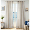 image:imageDriftAway Farmhouse Curtains for Living Room Vertical Striped Linen Curtains Semi Sheer Light Filtering Grommet Window Treatments 84 Inches Long 2 Panels Pinstripe Navy on BeigeB Navy on Beige