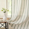 image:imageDriftAway Farmhouse Curtains for Living Room Vertical Striped Linen Curtains Semi Sheer Light Filtering Grommet Window Treatments 84 Inches Long 2 Panels Pinstripe Navy on BeigeG Loden Green on Beige