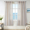 image:imageDriftAway Farmhouse Curtains for Living Room Vertical Striped Linen Curtains Semi Sheer Light Filtering Grommet Window Treatments 84 Inches Long 2 Panels Pinstripe Navy on BeigeB Navy on Beige