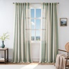 image:imageDriftAway Farmhouse Curtains for Living Room Vertical Striped Linen Curtains Semi Sheer Light Filtering Grommet Window Treatments 84 Inches Long 2 Panels Pinstripe Navy on BeigeB Loden Green