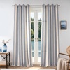 image:imageDriftAway Farmhouse Curtains for Living Room Vertical Striped Linen Curtains Semi Sheer Light Filtering Grommet Window Treatments 84 Inches Long 2 Panels Pinstripe Navy on BeigeG Jean Navy