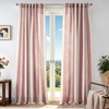 image:imageDriftAway Farmhouse Curtains for Living Room Vertical Striped Linen Curtains Semi Sheer Light Filtering Grommet Window Treatments 84 Inches Long 2 Panels Pinstripe Navy on BeigeB Red