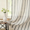 image:imageDriftAway Farmhouse Curtains for Living Room Vertical Striped Linen Curtains Semi Sheer Light Filtering Grommet Window Treatments 84 Inches Long 2 Panels Pinstripe Navy on BeigeG Black on Beige