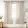 image:imageDriftAway Farmhouse Curtains for Living Room Vertical Striped Linen Curtains Semi Sheer Light Filtering Grommet Window Treatments 84 Inches Long 2 Panels Pinstripe Navy on BeigeB Grey on Beige