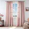 image:imageDriftAway Farmhouse Curtains for Living Room Vertical Striped Linen Curtains Semi Sheer Light Filtering Grommet Window Treatments 84 Inches Long 2 Panels Pinstripe Navy on BeigeB Red