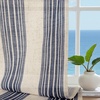 image:imageDriftAway Farmhouse Curtains for Living Room Vertical Striped Linen Curtains Semi Sheer Light Filtering Grommet Window Treatments 84 Inches Long 2 Panels Pinstripe Navy on BeigeB Dark Blue