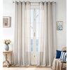 image:imageDriftAway Farmhouse Curtains for Living Room Vertical Striped Linen Curtains Semi Sheer Light Filtering Grommet Window Treatments 84 Inches Long 2 Panels Pinstripe Navy on BeigeG Navy on Beige