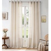 image:imageDriftAway Farmhouse Curtains for Living Room Vertical Striped Linen Curtains Semi Sheer Light Filtering Grommet Window Treatments 84 Inches Long 2 Panels Pinstripe Navy on BeigeG Grey on Beige