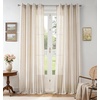 image:imageDriftAway Farmhouse Curtains for Living Room Vertical Striped Linen Curtains Semi Sheer Light Filtering Grommet Window Treatments 84 Inches Long 2 Panels Pinstripe Navy on BeigeG Grey on Beige