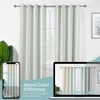 image:imageDriftAway Farmhouse Curtains for Living Room Vertical Striped Linen Curtains Semi Sheer Light Filtering Grommet Window Treatments 84 Inches Long 2 Panels Pinstripe Navy on BeigeG Jade Green