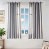 image:imageDriftAway Farmhouse Curtains for Living Room Vertical Striped Linen Curtains Semi Sheer Light Filtering Grommet Window Treatments 84 Inches Long 2 Panels Pinstripe Navy on BeigeG Dark Blue