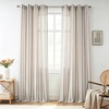 image:imageDriftAway Farmhouse Curtains for Living Room Vertical Striped Linen Curtains Semi Sheer Light Filtering Grommet Window Treatments 84 Inches Long 2 Panels Pinstripe Navy on BeigeG Black on Beige