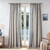 image:imageDriftAway Farmhouse Curtains for Living Room Vertical Striped Linen Curtains Semi Sheer Light Filtering Grommet Window Treatments 84 Inches Long 2 Panels Pinstripe Navy on BeigeB Dark Blue
